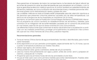 COMUNICADO DE LA SECRETARÍA DE SALUD